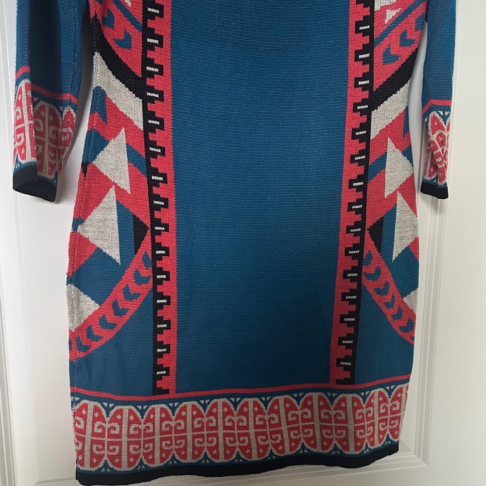 Flying Tomato Blue and Pink Geometric Mini Dress - Picture 6 of 7